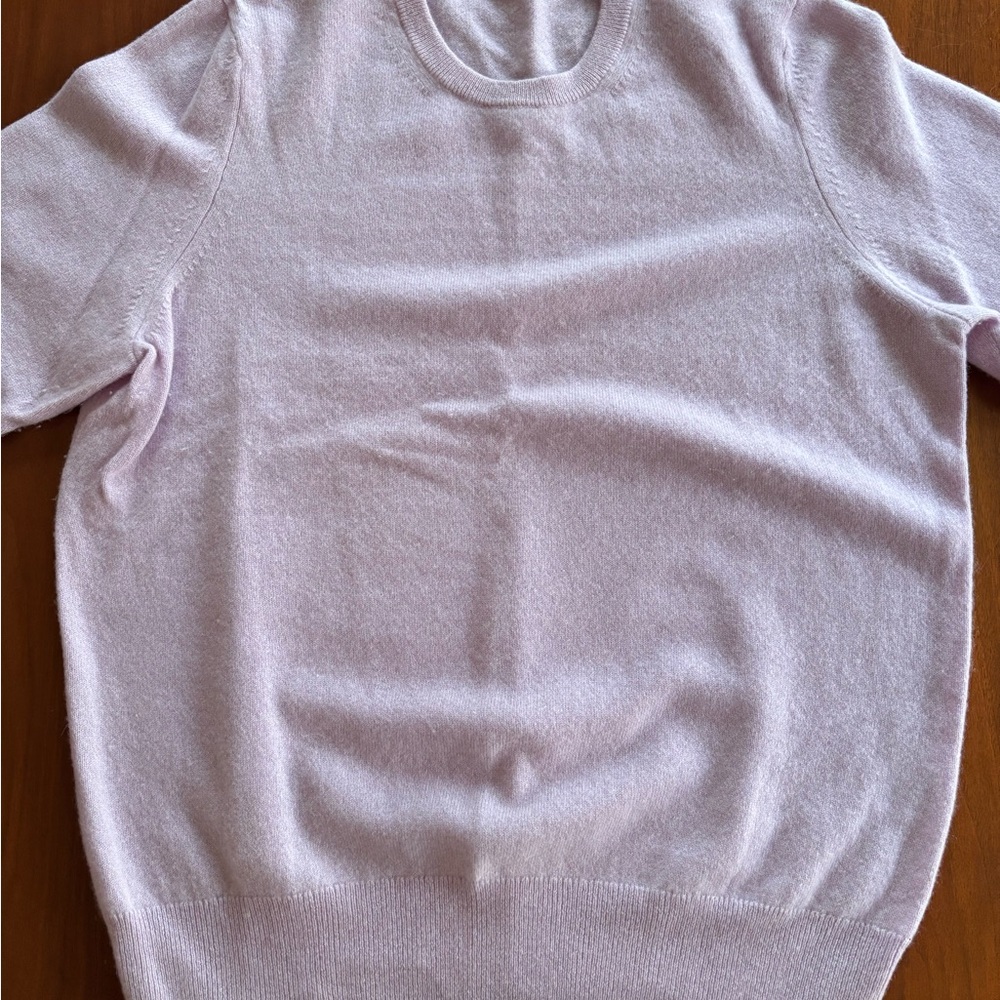 NAADAM Light Purple/ Lilac 100% Cashmere Crew Neck Sweater